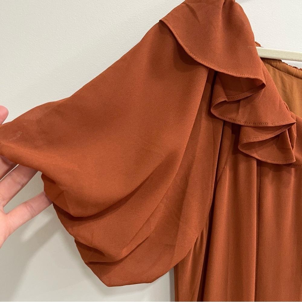 Ivy City Co. Billie Dress brown-tone Amber Chiffon Sienna Brown Maxi Dress 14 - Picture 3 of 11
